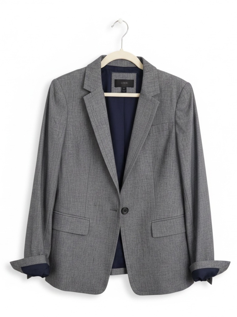 J.Crew Navy One-Button Blazer Size 6 | Cotton Tailored Jacket | Career & Office